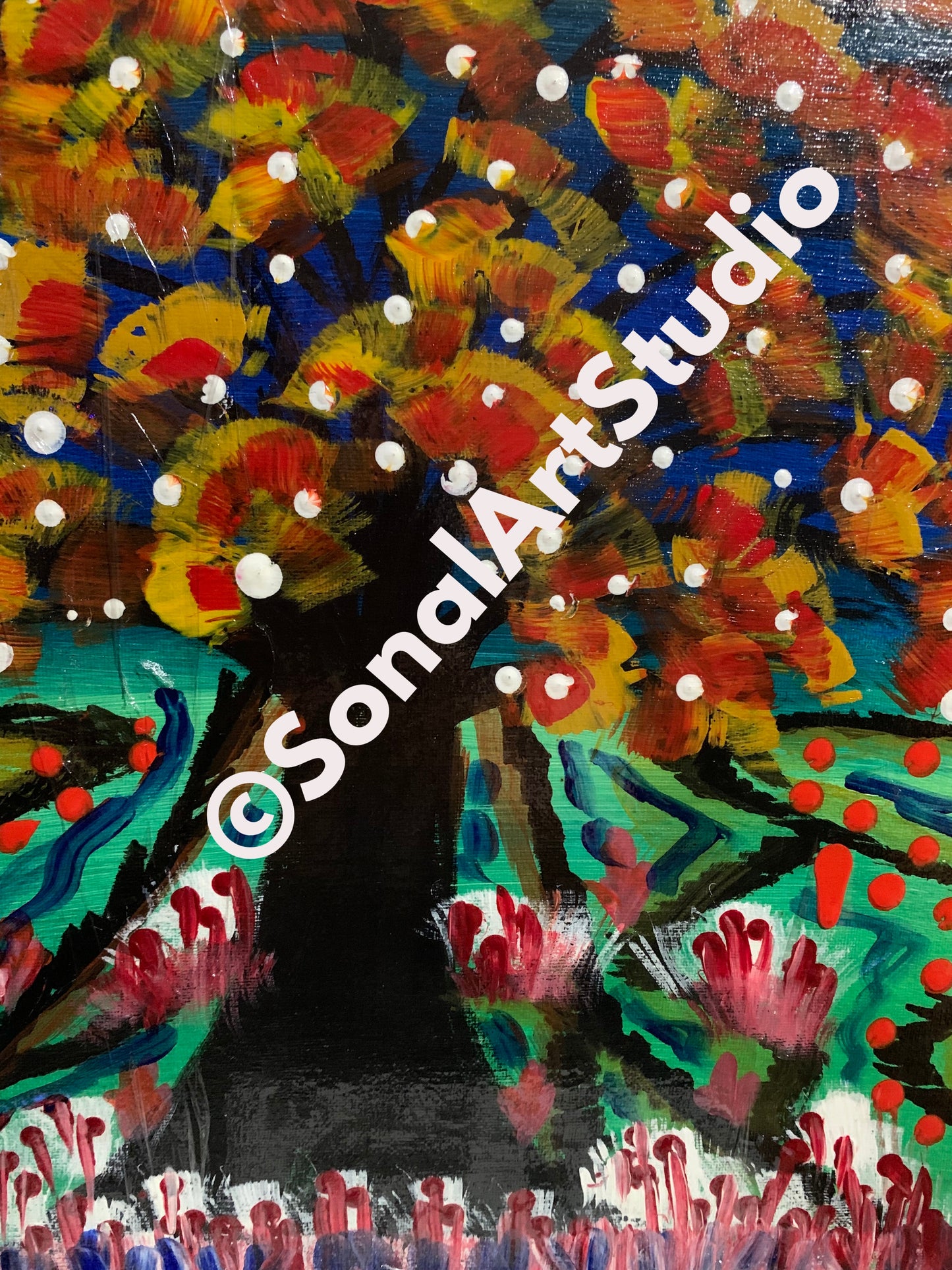 Orange Tree Painting - SonalArtStudio