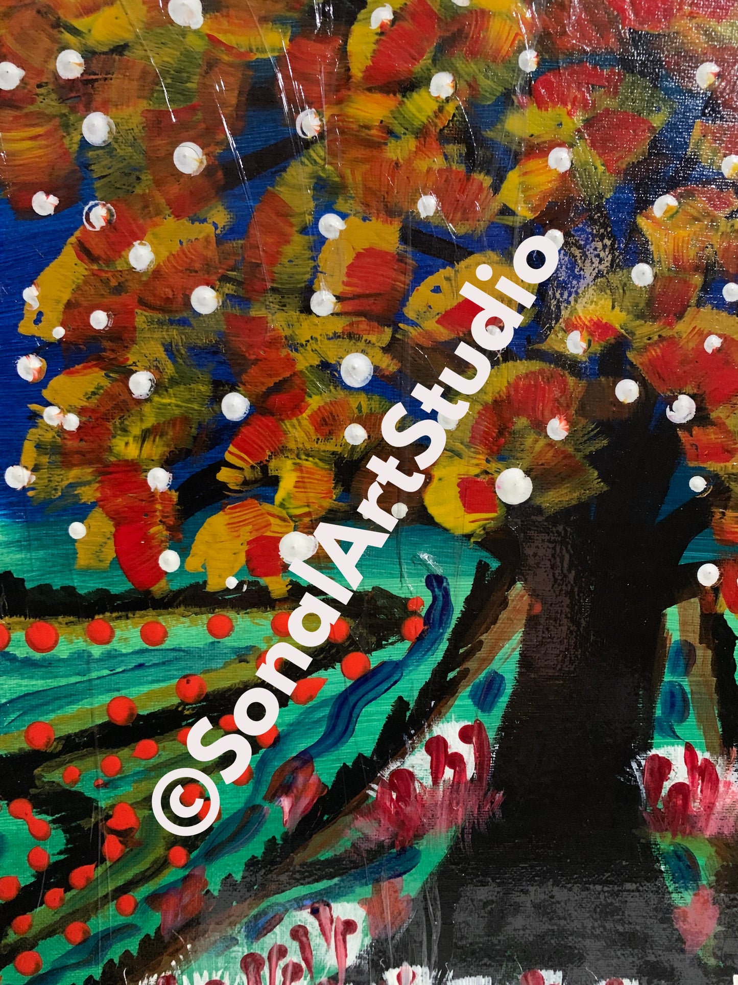 Orange Tree Painting - SonalArtStudio