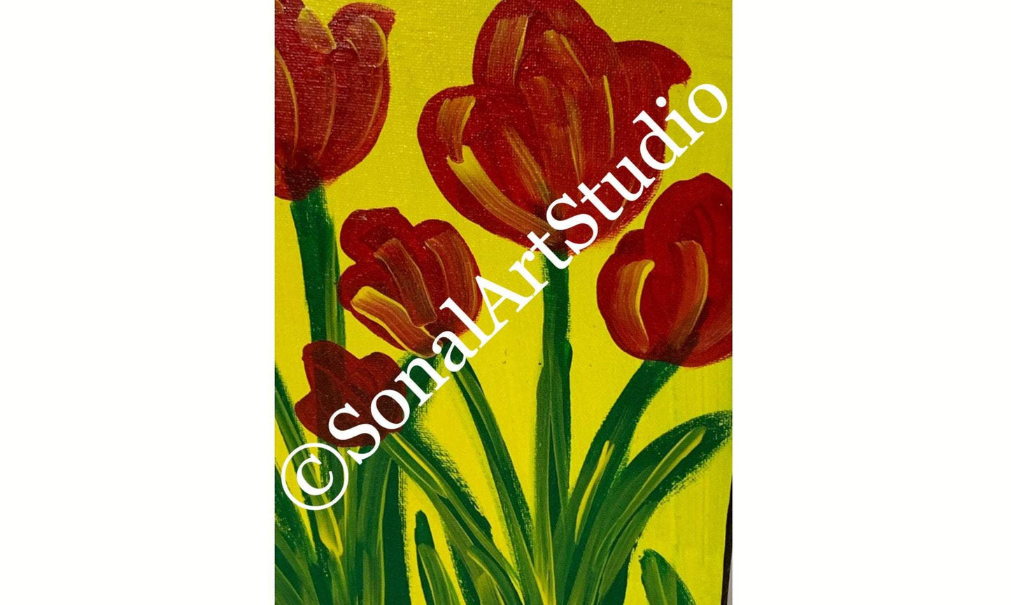 Red Tulips - SonalArtStudio