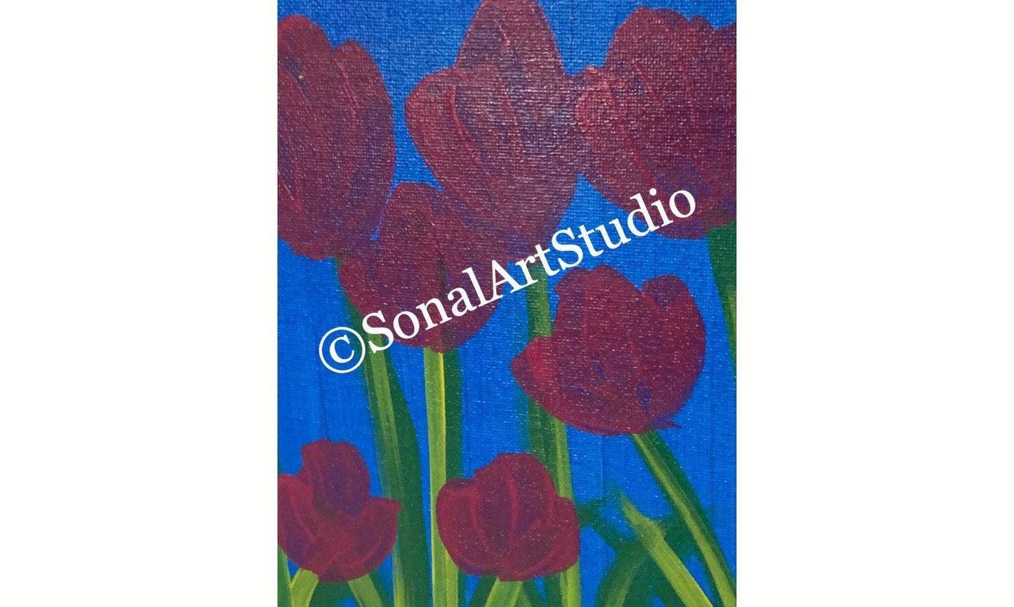 Purple Tulips - SonalArtStudio
