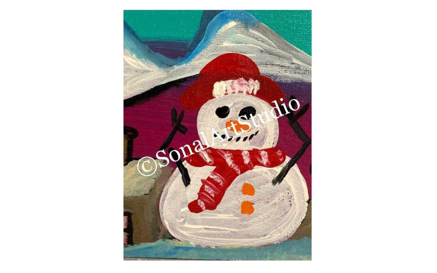 Happy Snowman - SonalArtStudio