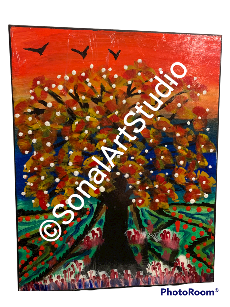 Orange Tree Painting - SonalArtStudio