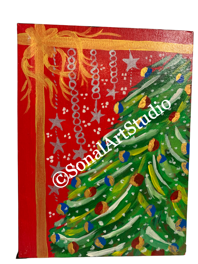 Festive Christmas Tree - SonalArtStudio