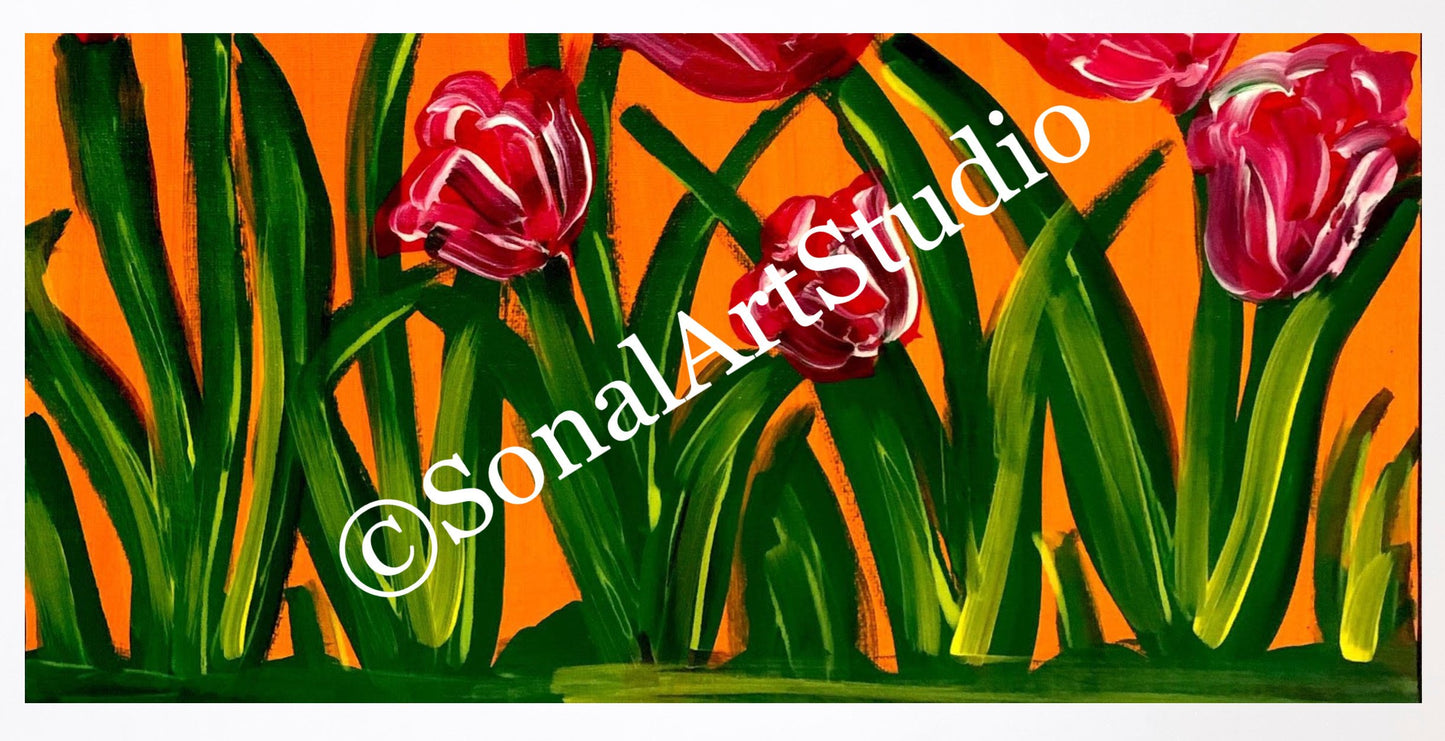 Pink Tulips - SonalArtStudio