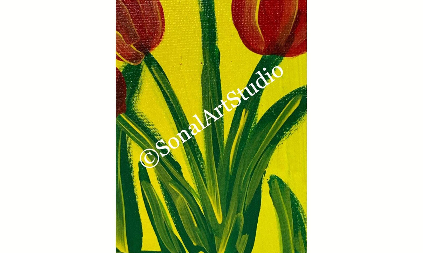 Red Tulips - SonalArtStudio