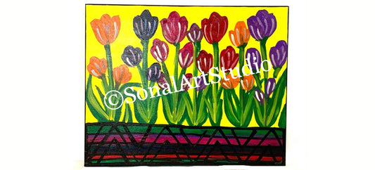 Garden of Tulips - SonalArtStudio