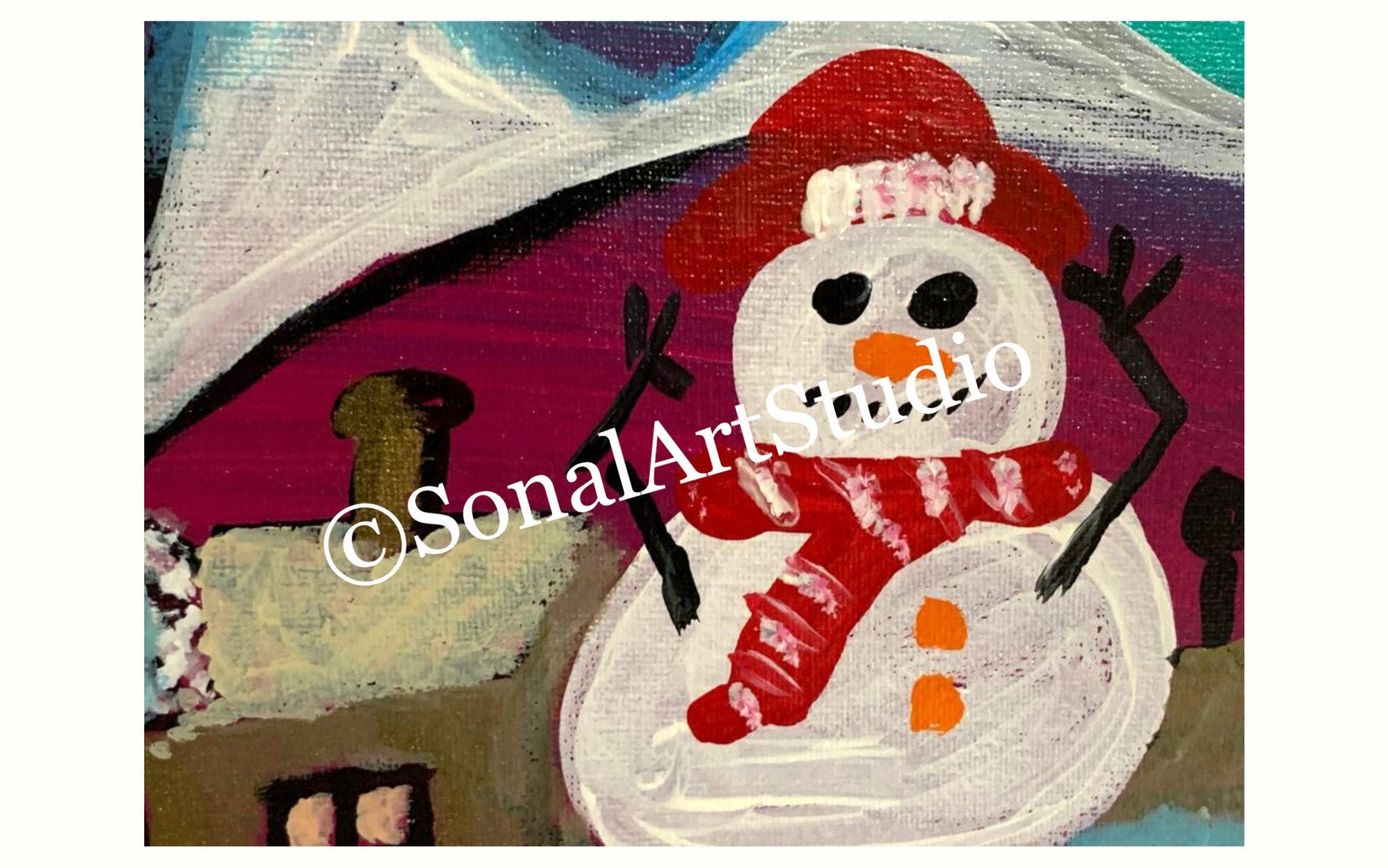 Happy Snowman - SonalArtStudio